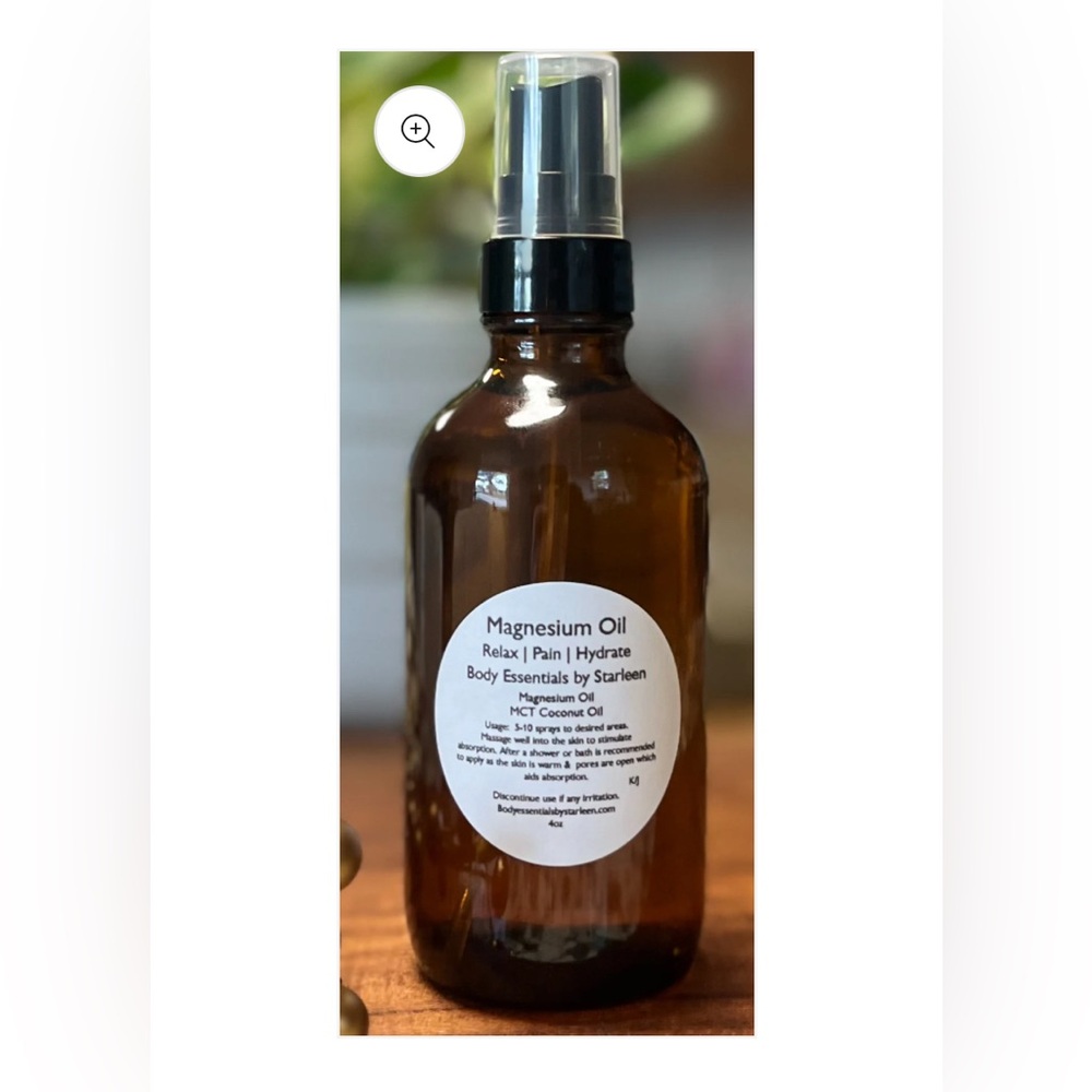 Hand Crafted Magnesium Oil 4oz Spray - Amber Glass - Picture 1 of 1